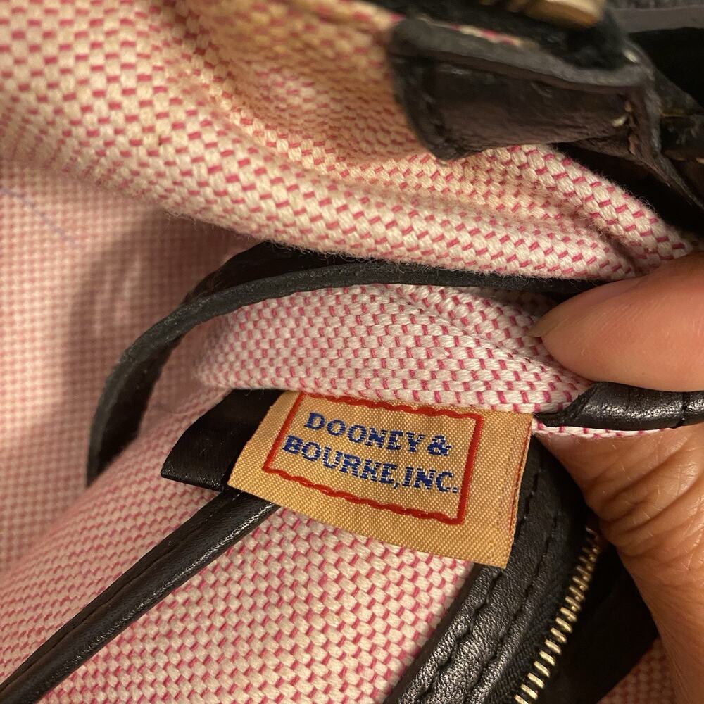 VTG 90s Dooney & Bourke BlackPebble Leather ToteBag Crossbody GoldTone Hardware - Picture 4 of 15